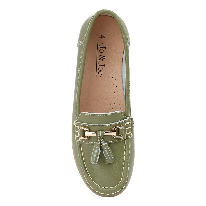 Nautical Ladies Leather Loafer - Mistletoe