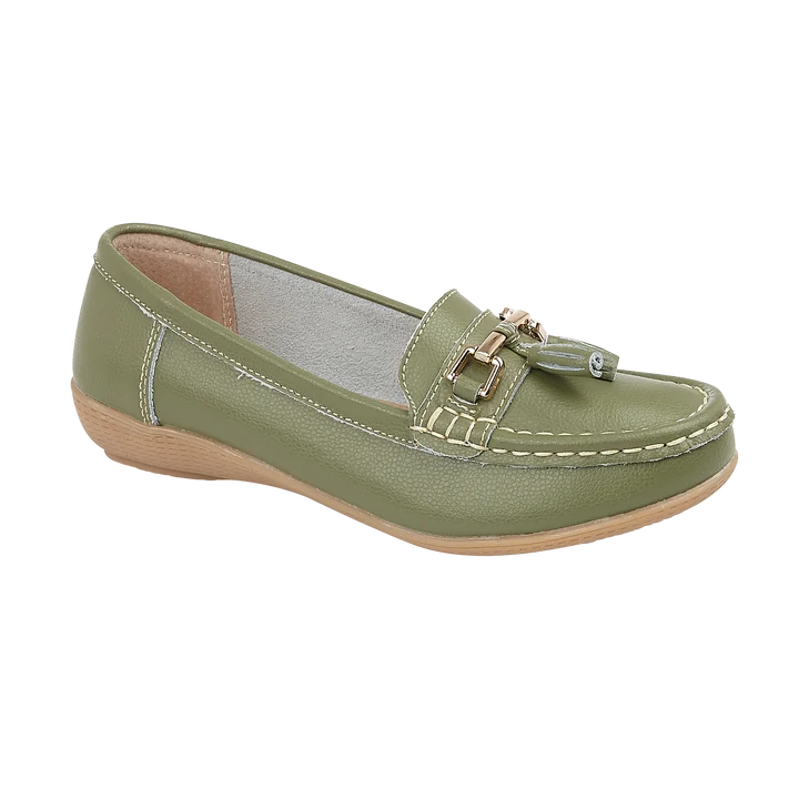 Nautical Ladies Leather Loafer - Mistletoe