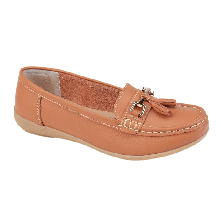 Nautical Ladies Leather Loafer - Sunset