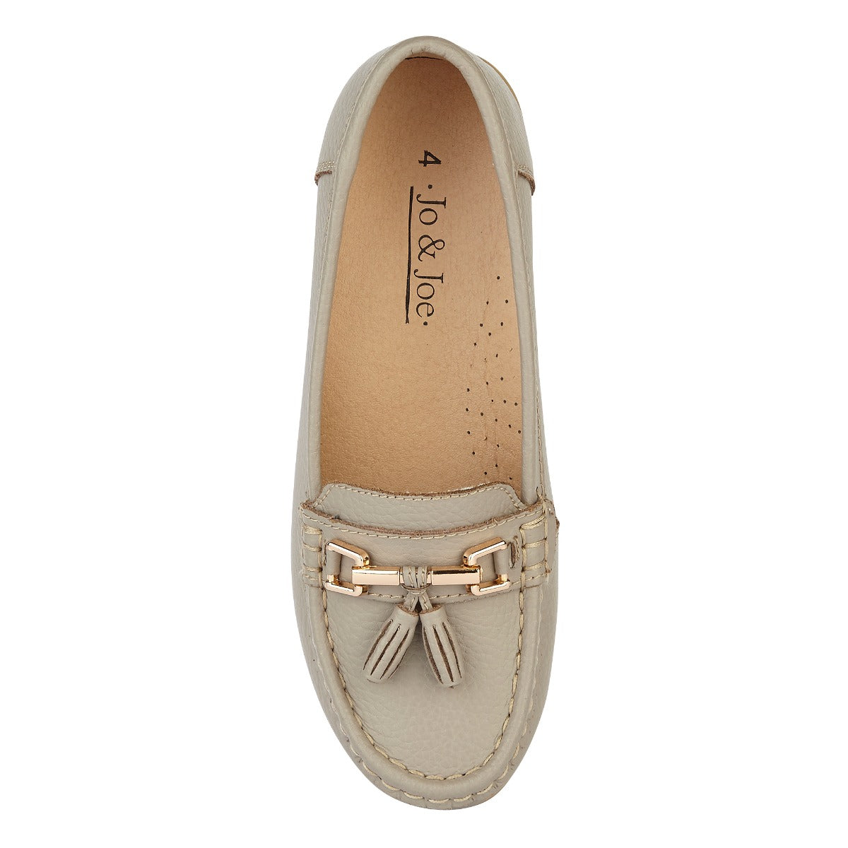 Nautical Ladies Leather Loafer - Mushroom