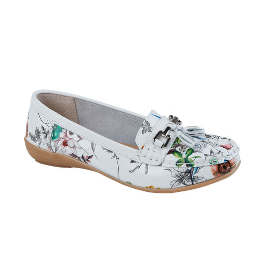 Nautical Ladies Leather Loafer - Botanical