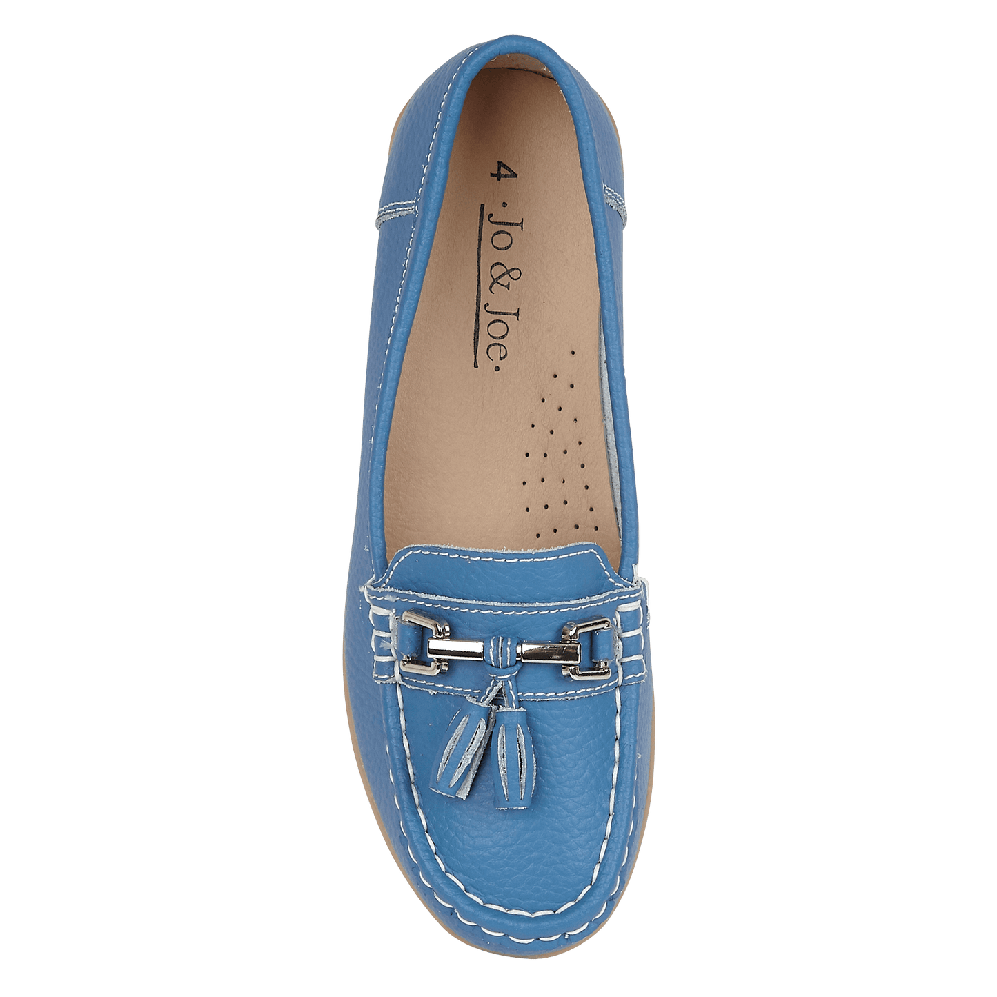 Nautical Ladies Leather Loafer - French Blue