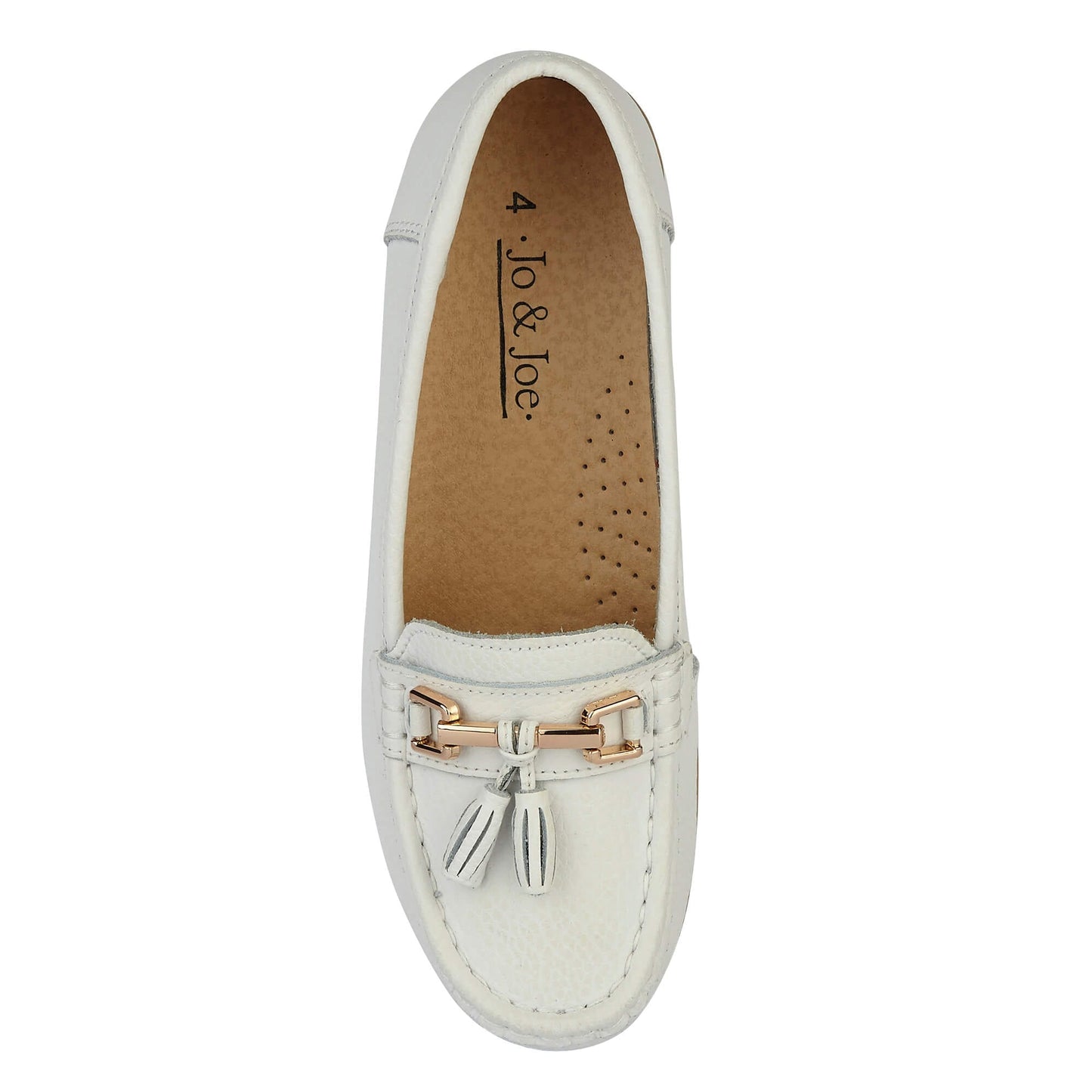 Nautical Ladies Leather Loafer - White